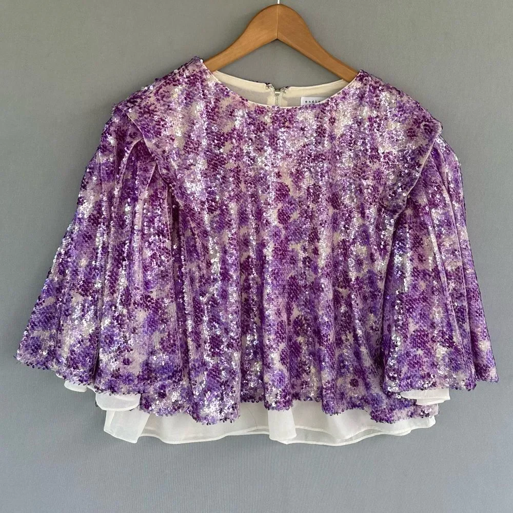 Endless Rose Purple Sequin Blouse - Picture 5 of 11